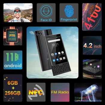 Unihertz TITAN SLIM Android 11 Mobiliojo Telefono Gel P70 6GB 256 GB Išmanųjį telefoną Qwerty Klaviatūrą mobiliųjų Telefonų 48MP Galinio vaizdo Kamera, 4100mAh Nuotrauka 2