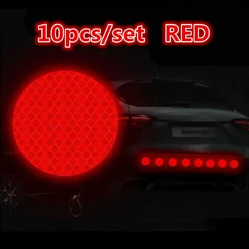 Universalus Tinka Visų Transporto priemonių 10x Turas Ratas Raudonas Automobilis Atspindintis Įspėjimo Lipdukas Bamperis Motociklai Sunkvežimis Nuotrauka 2