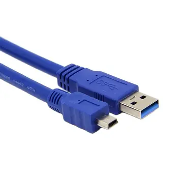 USB 3.0 Vyrų į Mini 10Pin B Pratęsimo Kabelis USB 3.0 vyrų į Mini USB kabelis 0.3 M/0,6 M/1M/1.5 M/1.8 M/3M/5M 1FT 2FT 5FT 6FT Nuotrauka 2