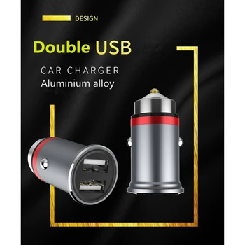 USB Automobilinis Kroviklis 5V 3.1 Dual USB Greito Įkrovimo QC Telefono Kroviklio Adapteris, Skirtas 