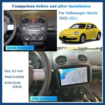 Už 1999-2011 VW Beetle pažangios multimedijos, vaizdo grotuvas Vabalas GPS navigacija radijo 4G versija 