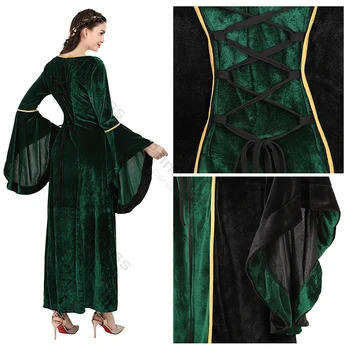 Viduramžių Kostiumas Moterims Renesanso Suknelė su Reljefiniai Rankovėmis Viktorijos Kostiumai Moterims Karnavalų Karalienės Kostiumas Suknelė Suaugusiųjų Nuotrauka 2