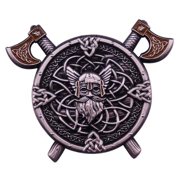 Viking Skandinavų Mitologija Odin Runos Emalio Pin Kariai Taktinis Moralę Sagė Ženklelis Hi-Q Didmeninės prekybos Kaiščiai Kuprinės Emalio Pin Nuotrauka 2