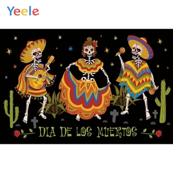 Yeele Mirusiųjų Dienos Fotografijos Backdrops Meksikos Festivalis Šalis Nuotrauka Fone Gimtadienio Dekoracija Prekių Rekvizitai Nuotrauka 2
