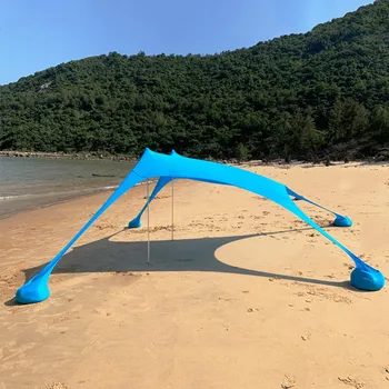 Šeimos Paplūdimio Palapinė skėtį nuo saulės Paplūdimyje Pavėsyje, Vėjo Dizainas Saulės Pasislėpti UPF50 Nešiojamų Šeimos Palapinė Pop-Up Lauko Prieglobstį Paplūdimys Nuotrauka 2
