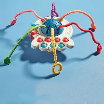Žaislai Stringbaby Silikono Jutimo Aštuonkojai Kelionės Virvę Montessori Teetherearly Veiklos Ufo Interaktyvus Kramtyti Švietimo Nuotrauka 2
