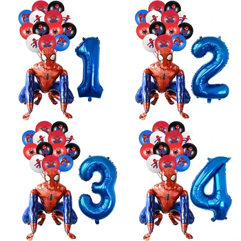 15vnt Superherojus žmogus-Voras Temą Aliuminio Plėvelę, Balionai 32 Colių Numeris Balionai Vaikų Berniukų Gimtadienio Apdailos Reikmenys