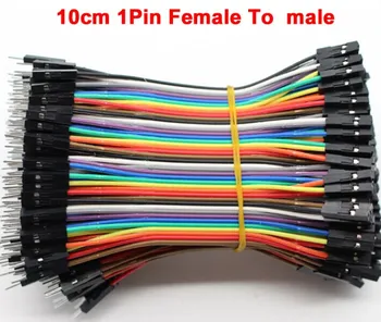 40pcs/daug 10cm 2.54 mm 1pin moterų ir Vyrų jumper wire 