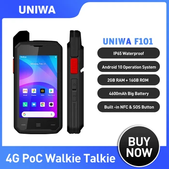 UNIWA F101 Walkie Talkie TR Android, 10 13MP galinio vaizdo kamera, 4.0 colių Mobilusis Telefonas atsparus Vandeniui NFC 4G mobilusis telefonas 4600mAh