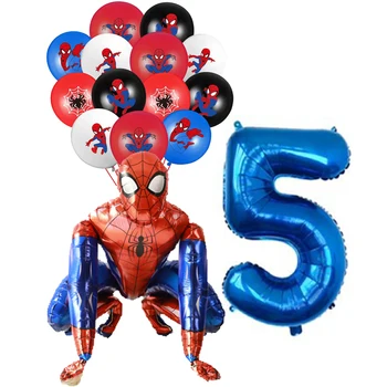 15vnt Superherojus žmogus-Voras Temą Aliuminio Plėvelę, Balionai 32 Colių Numeris Balionai Vaikų Berniukų Gimtadienio Apdailos Reikmenys Nuotrauka 2