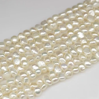 Perlų Karoliukai Baroko Kultūringas Gėlavandenių Perlų Karoliukus, Priėmimo Papuošalai 5mm Baltas Gamtos Karoliukai 